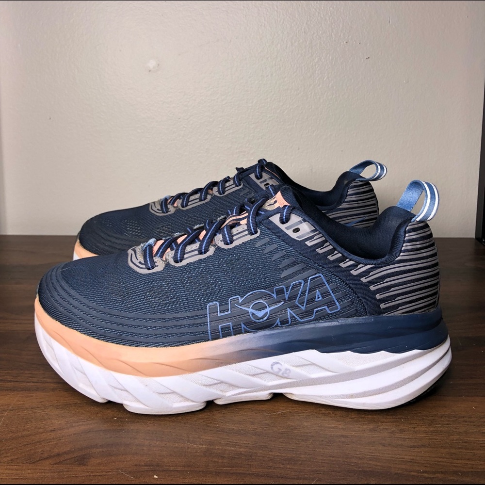 Hoka One One Blue Blondie 6 Athletic Shoes Sz 7 Wide